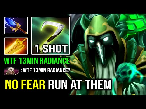 WTF 13Min Radiance No Fear Running At Enemy with 1 Shot Reaper Necrophos Dota 2