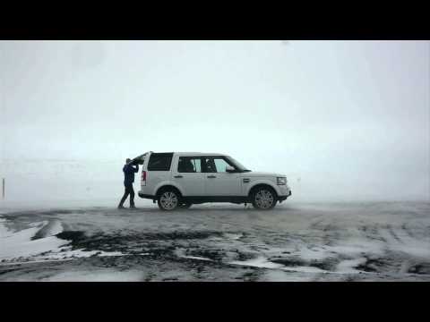 Land Rover in action with polar explorer Ben Saunders in Iceland