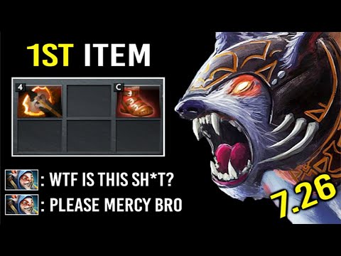 NEW STYLE 1st Item Battle Fury Ursa DELETE Meepo Crazy Cleave Damage Top Immortal Rank 7.26 Dota 2