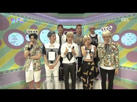 140706 Yoseob & Junhyung interview Hyomin + 100% @ Inkigayo