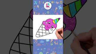 Vamos Desenhar Sorvete de Unicórnio 🍦🦄  #shorts #desenhofácil #howtodraw #chikiartbrazil