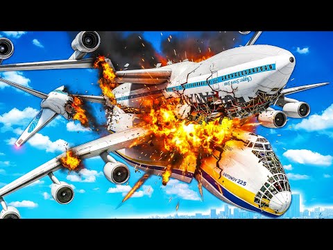 747 CRASHES into AN-225 Mid-Air... Who WINS? (GTA 5)
