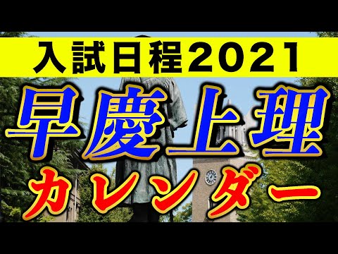 現代経済学科 【早慶上理】入試日程 2021