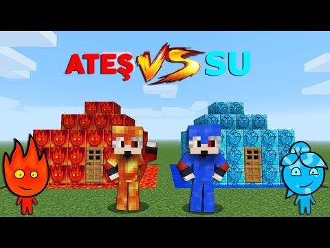 ATEŞ VE SU EV ŞANS BLOKLARI - Minecraft