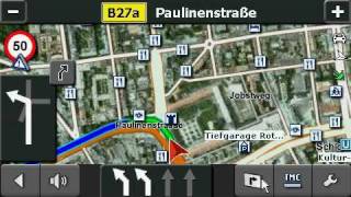 Falk Navigation: Zieleingabe und Routenführung mit 3D-Ansicht und Luft