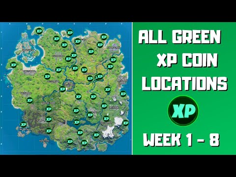 All 40 Green XP Coins Locations in Fortnite Chapter 2 Season 3 (week 1-8)! Green is Good Punch Card