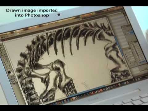 Terra Fossil Wine: Drawing a Dinosaur Wine Label in 90 seconds.