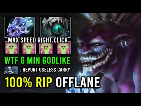 How to 100% Delete Offlane As a Dazzle - WTF Skadi Right Click Slow 6Min Godlike 7.33e Dota 2