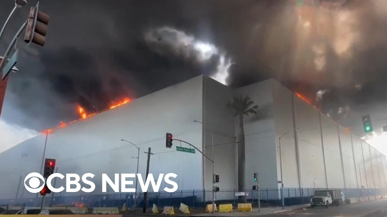 Los Angeles warehouse fire in Boyle Heights was still burning after six days, CBS News reported