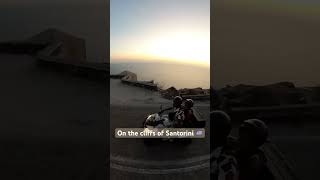 Cruising through the Santorini, Greece Cliffs