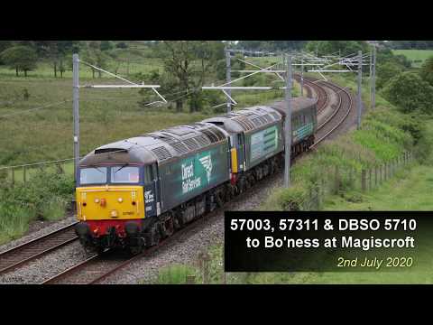 57003 hauls 57311 & DBSO 9710 to Bo'ness: 2nd July 2020