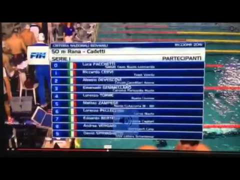 Devescovi Alessio finale italiani cat. Cadetti 50 rana riccione 2016
