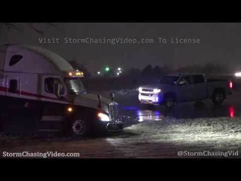 Wichita, KS Snowy Weather And Semi Truck Crash - 2/19/2020