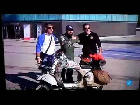 Spanish TV Report from my arrival at the Spanish Vespa Days in Valladolid during my 80 days