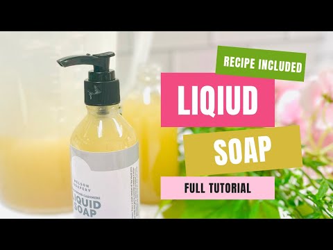 Full tutorial on how to make liquid soap including how to have a recipe . Recipe included