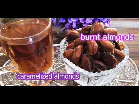 Burnt almonds, homemade caramelized almonds