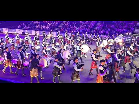 Belfast Tattoo 2025  Massed Pipes and Drums march off