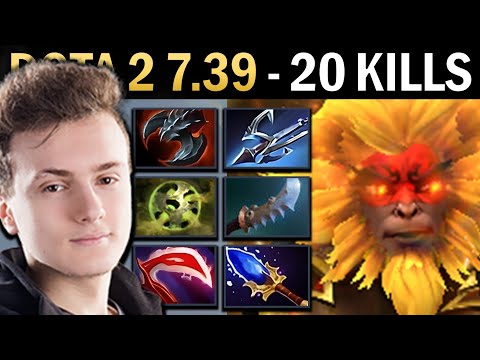 Monkey King Gameplay Miracle with 20 Kills and Harpoon - Dota 2 7.39