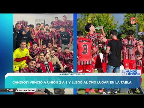 Candioti venció a Unión 2 a 1, y llegó al 7mo lugar en la tabla | Martino Pettiti - Dt
