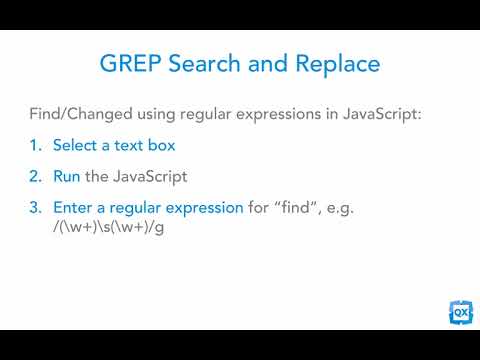 QX2018 Sample JavaScript – GREP Search and Replace