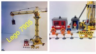 YouTube thumbnail: LEGO CITY 7905 Building Crane - Tower Crane from 2006! Porta-potty!