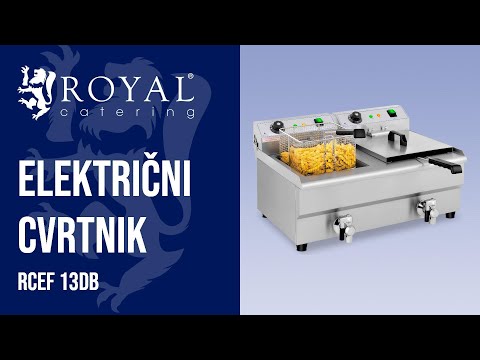 videoposnetek - Električni cvrtnik - 2 x 13 litrov - odtočne pipe - 230 V