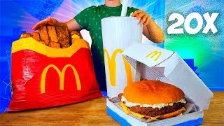 УВЕЛИЧИЛИ МЕНЮ McDonald’s в 20 раз / ОГРОМНАЯ КАРТОШКА ФРИ / ГИГАНТСКИЙ ФИЛЕ-О-ФИШ/ КОКА-КОЛА /