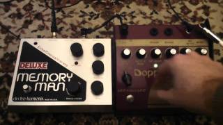 Video thumbnail for Lovetone Doppelganger (with Electro Harmonix Deluxe Memory Man) by Vintage Stompboxes