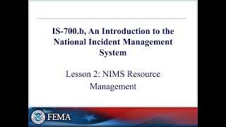 Lesson 2.1 – NIMS Resource Management
