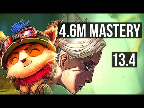 TEEMO vs CAMILLE (TOP) | 4.6M mastery, Rank 6 Teemo, 1700+ games, 6 solo kills | EUW Master | 13.4