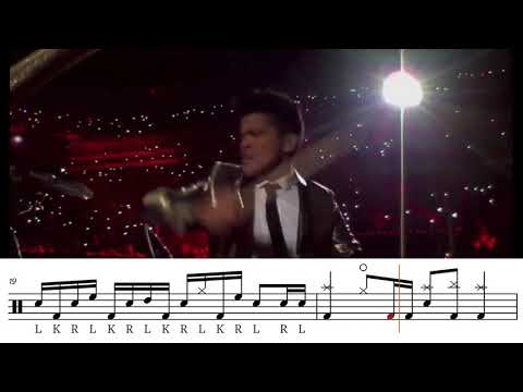 Bruno Mars - Superbowl Halftime Show 2014 - Drum Solo Transcription