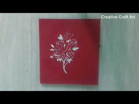 Tutorial #73 | 3D Kirigami Rose Bouquet PopUp Greeting Card | How to Make at Home | In HINDI