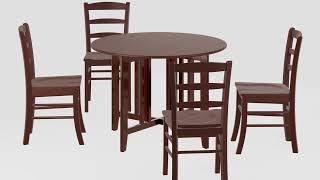 Winsome Alamo Walnut 5pc Drop Leaf Table Set - The Classy Home