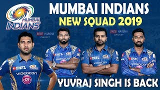IPL 2019 | Mumbai Indians New Team Squad Updated | Full Players List | Yuvraj Singh Rohit Hardik