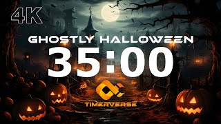 35 Minute Ghostly Halloween Timer with Alarm 🎃| #Halloween #SpookyTimer #HalloweenCountdown #Spooky