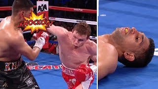 Incredible slow-mo! Canelo Alvarez&#39;s BRUTAL knockout of Amir Khan