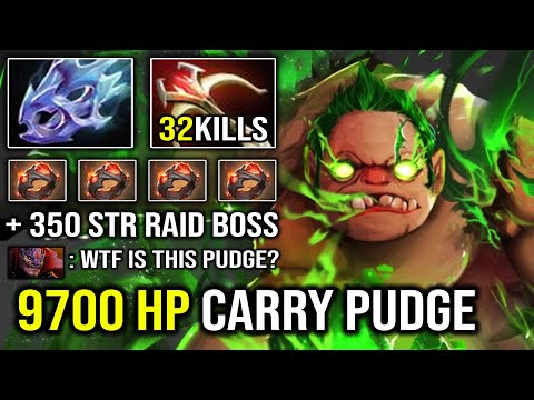 WTF 9700 HP 1v5 Carry Moon Shard + Daedalus Pudge | 32 KILLS Giant's Ring Imba Meta Dota 2