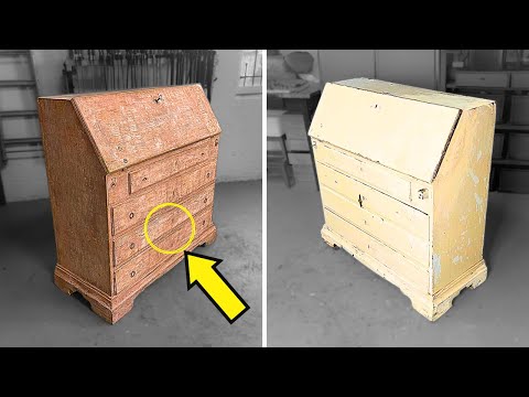Amazing Restoration of an 18th Century Original Painted Swedish Desk | Arie Furniture Restoration