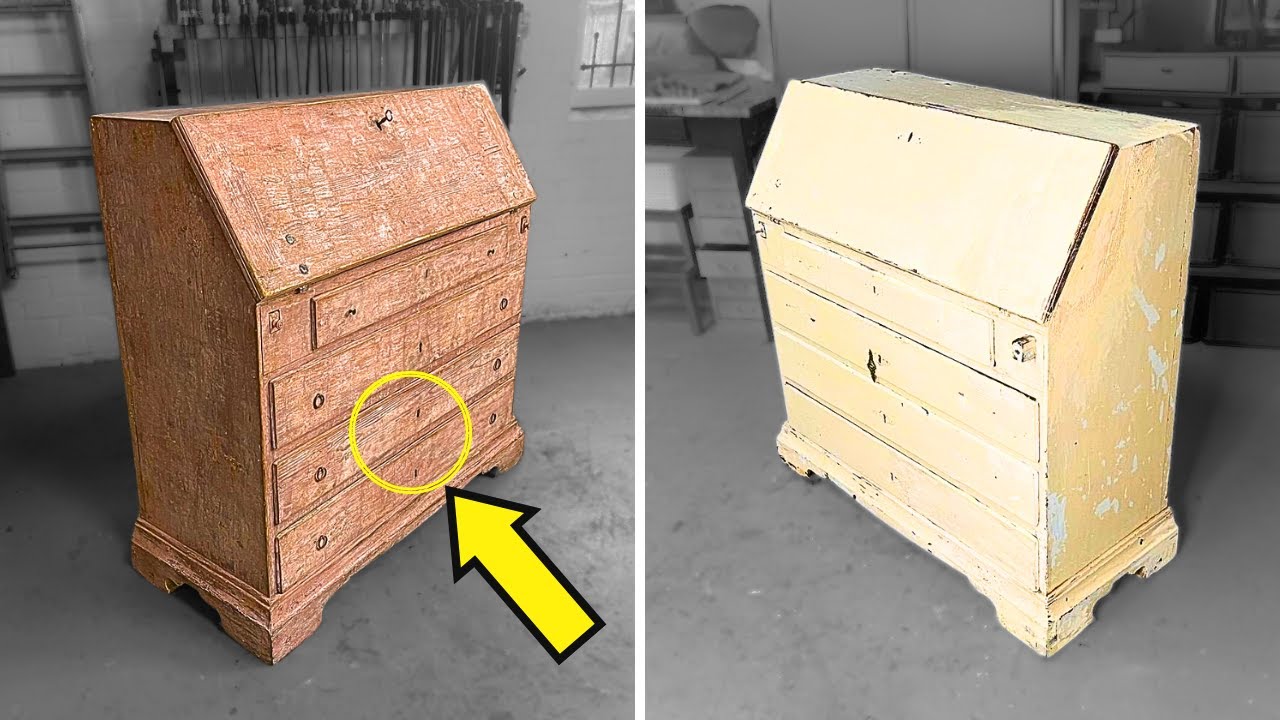 Amazing Restoration of an 18th Century Original Painted Swedish Desk | Arie Furniture Restoration