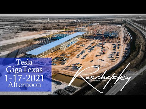 GigaTexas Makes Me Happy - Drone Flight Over Tesla TeraFactory in Austin Texas - 1-17-2021
