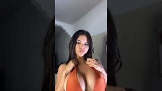 Hot Tiktok Thot in Orange Bikini