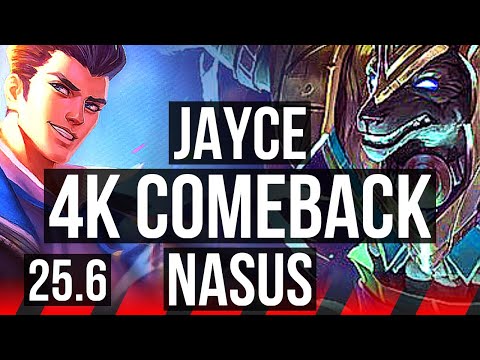 JAYCE vs NASUS (TOP) | 54k DMG, 4k comeback, Godlike | KR Master | 25.6
