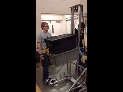 Testing tote lifter with gearbox winch team 3740