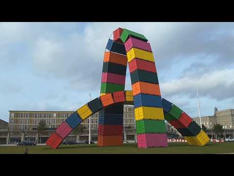 Container Sculpture Le Havre, France, Catène De Containers
