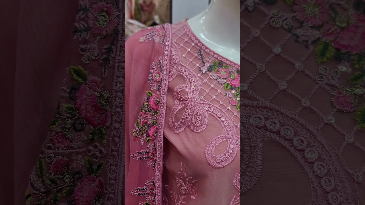 stuff Organza Embroidered shirt with chiffon dupatta #dress #fashion #pakistanidresses