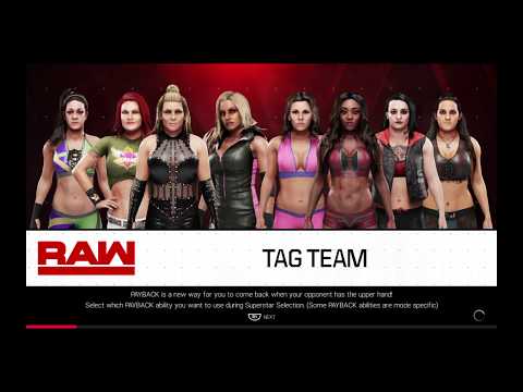 WWE 2K19 Natalya,Lita,Trish,Bayley VS Alicia,Mickie,Ruby,Sarah 8-Women Elimination Tag Match
