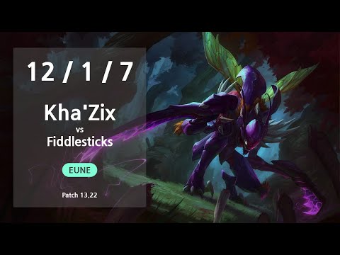 Kha'Zix Jungle vs Fiddlesticks - EUNE GrandMaster Patch 13.22