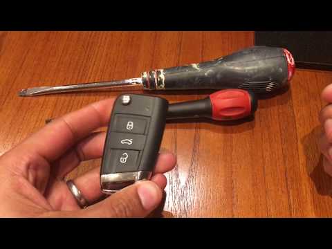 VW Key fob Battery replacement 2015-2018, DIY how to change the battery cell flat dead battery Golf
