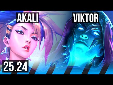 AKALI vs VIKTOR (MID) | Good KDA: 14/1/4 | EUW Grandmaster | 25.24