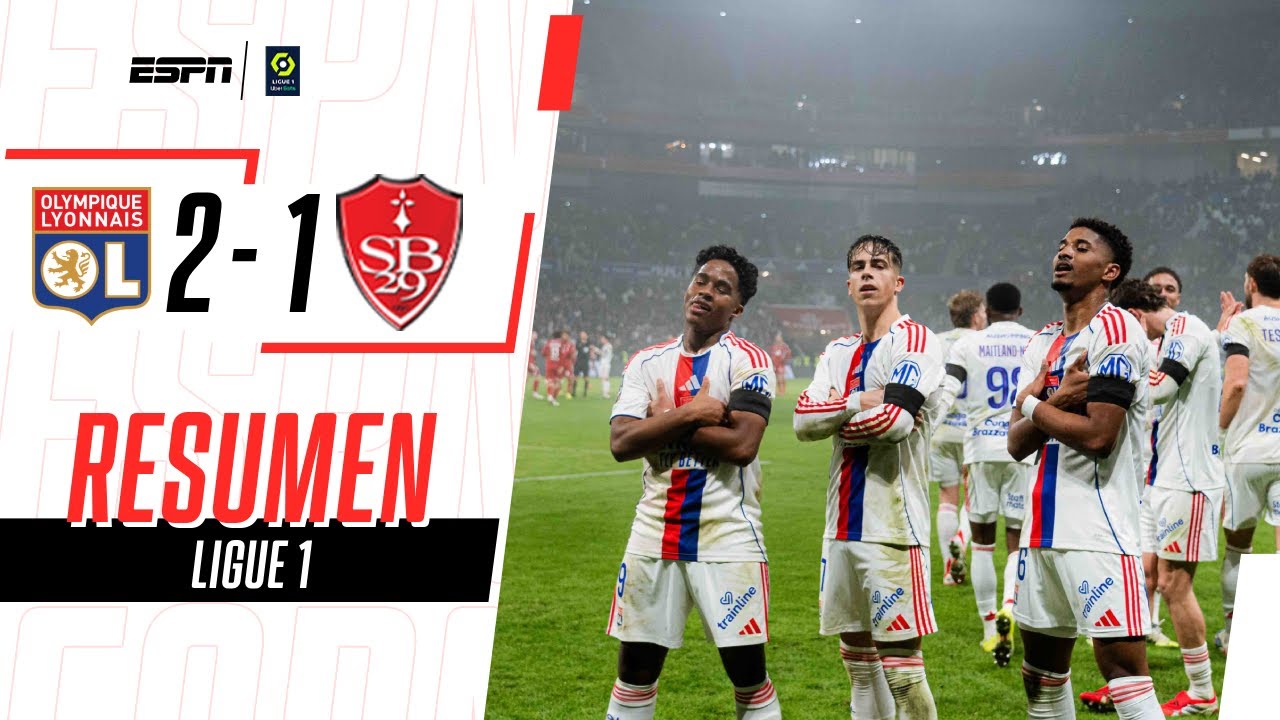 ENDRICK APORTÓ UNA ASISTENCIA EN EL TRIUNFO MERECEDOR DEL LYON | Lyon 2-1 Brest | RESUMEN